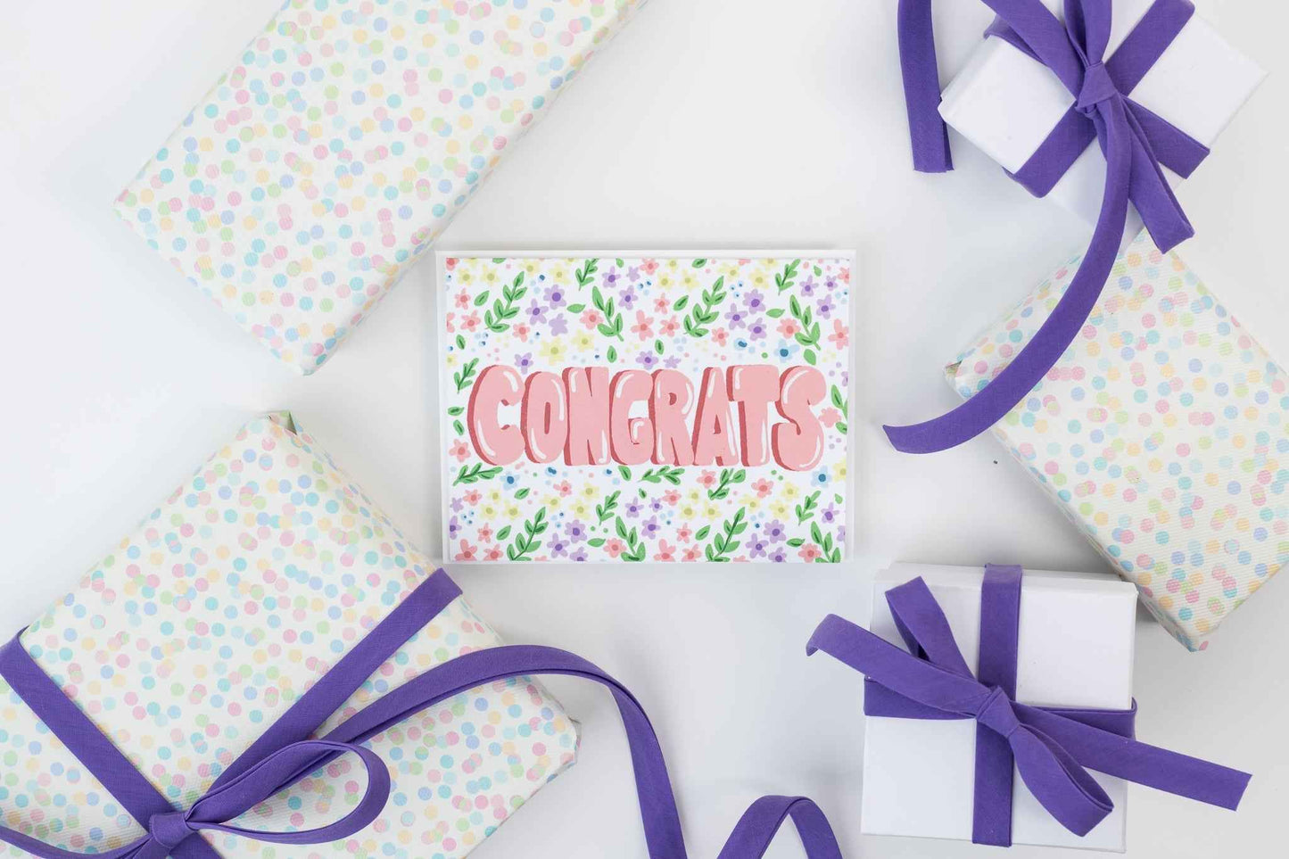 Congrats! (Floral) - Greeting Card