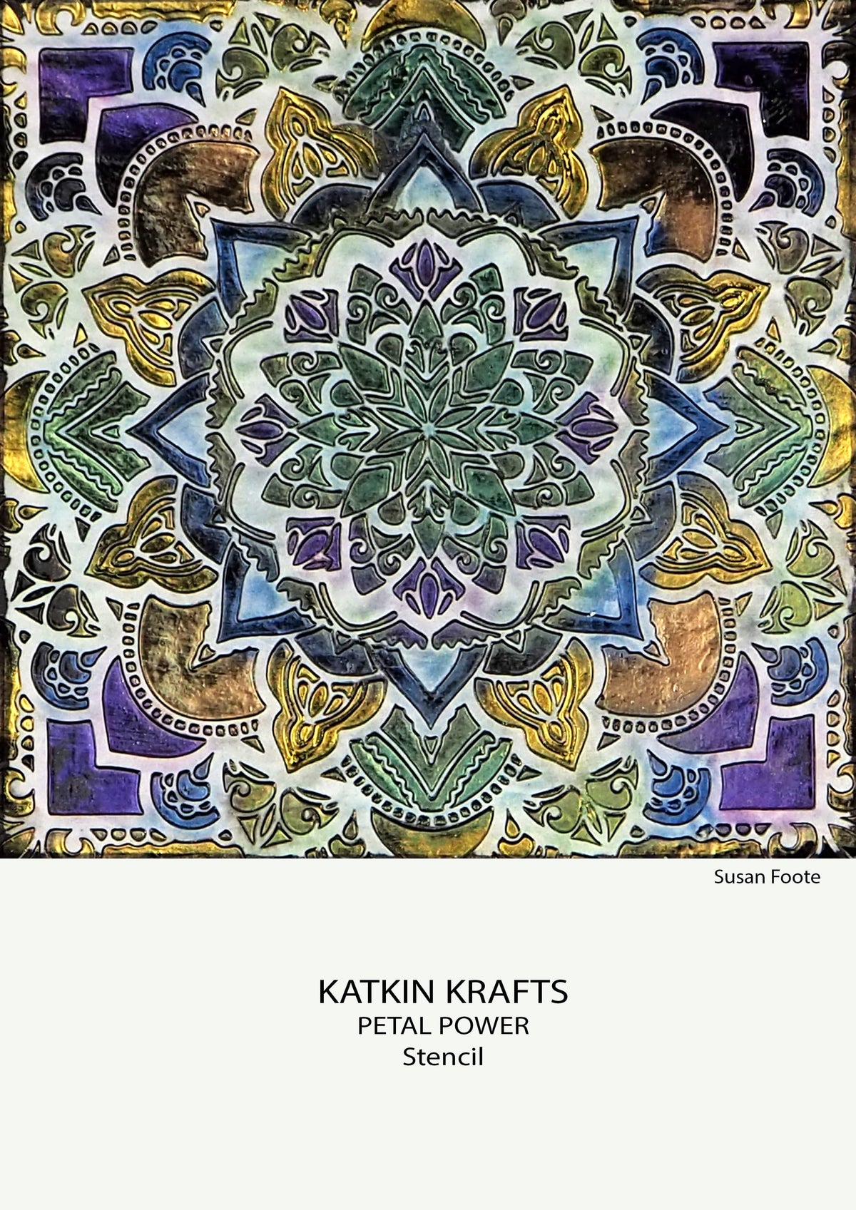 Katkin Krafts Petal Power 7 in x 7 in Stencil