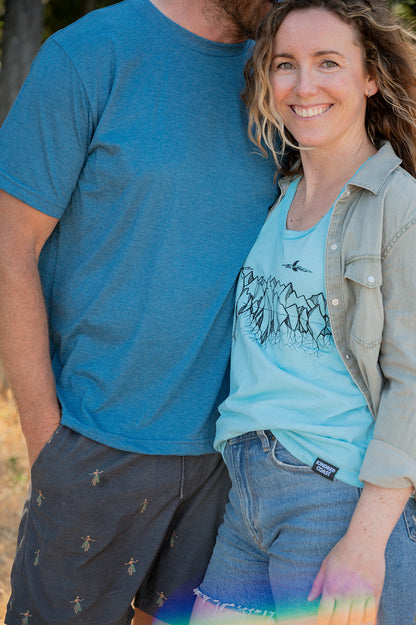 Heather Teal Unisex Eco Tee