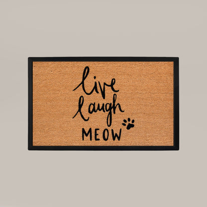 live laugh meow rectangular doormat set