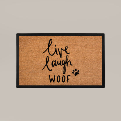 live laugh woof rectangular doormat set
