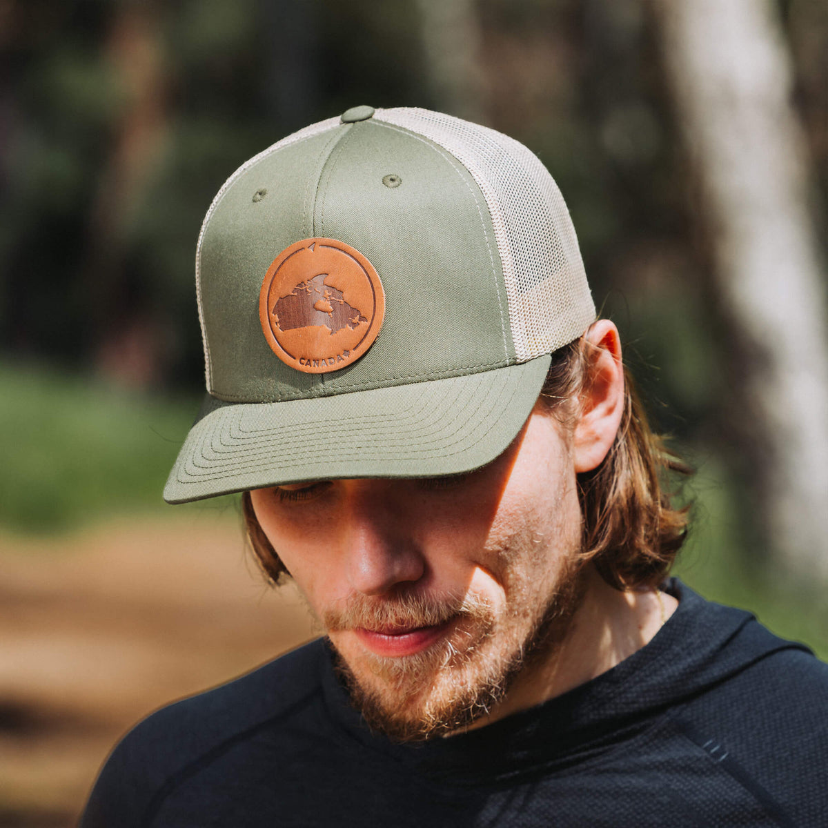 British Columbia Leather Patch Trucker Hat