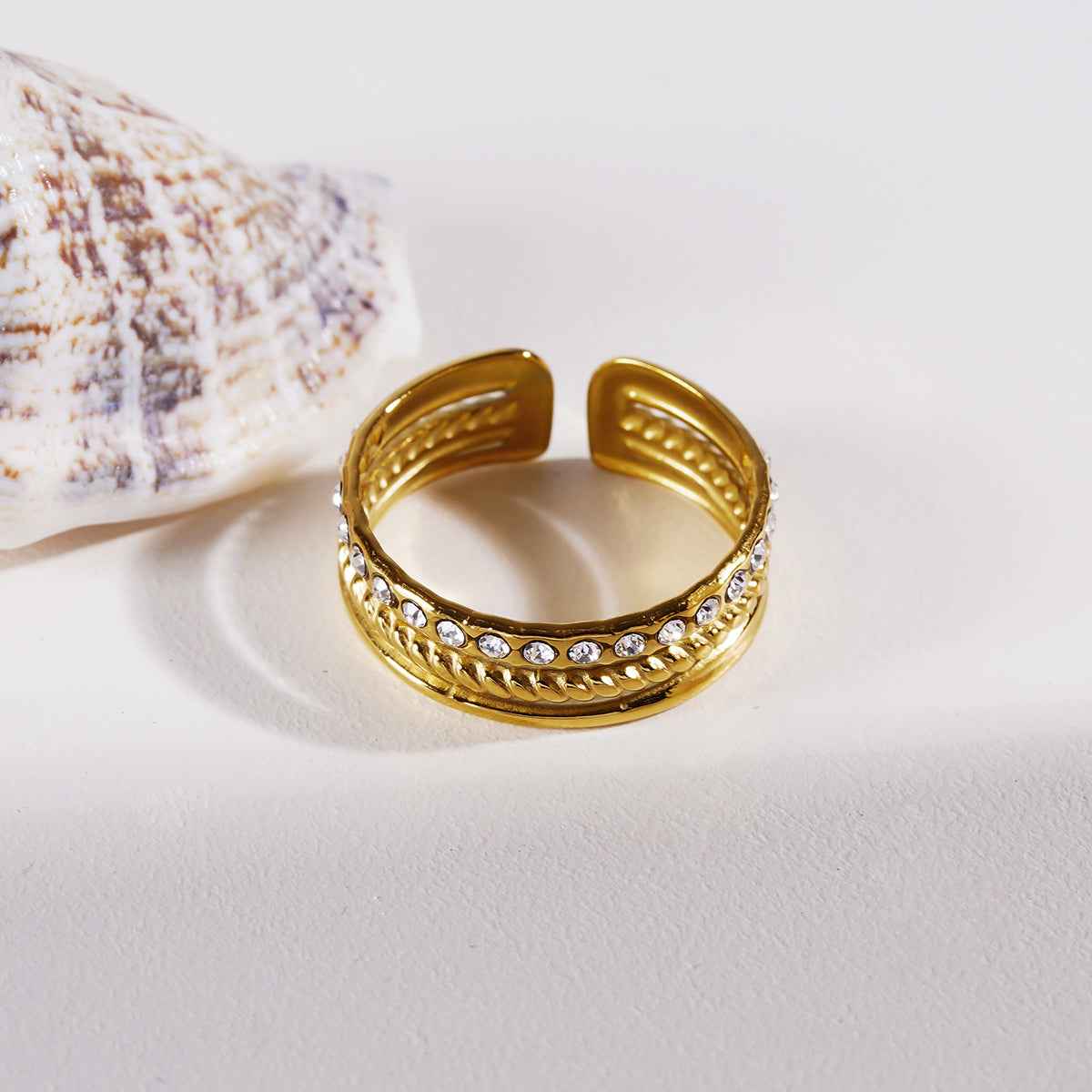 LUMINA: Multi Stacked Zirconia Embellished Ring