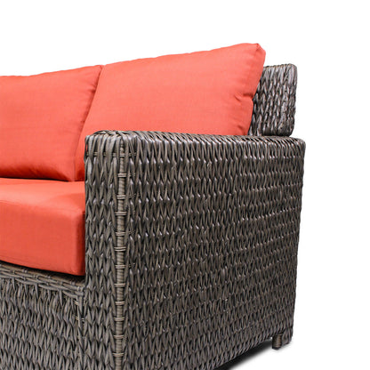 Laguna Point 5-Piece Wicker Outdoor Conversational Loveseat Set - AURABAGS SHOP