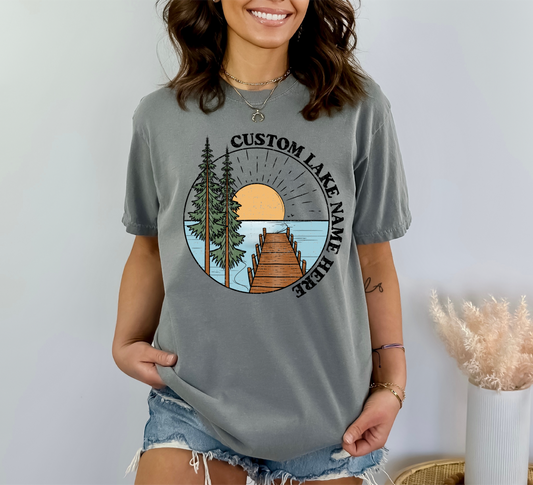 Lake Scene Personalized T-shirt | Lake Shirt | Custom Clothing