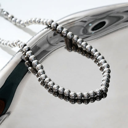 MANAMI LG: Ball-Beads Contemporary Chain Silver Anklet