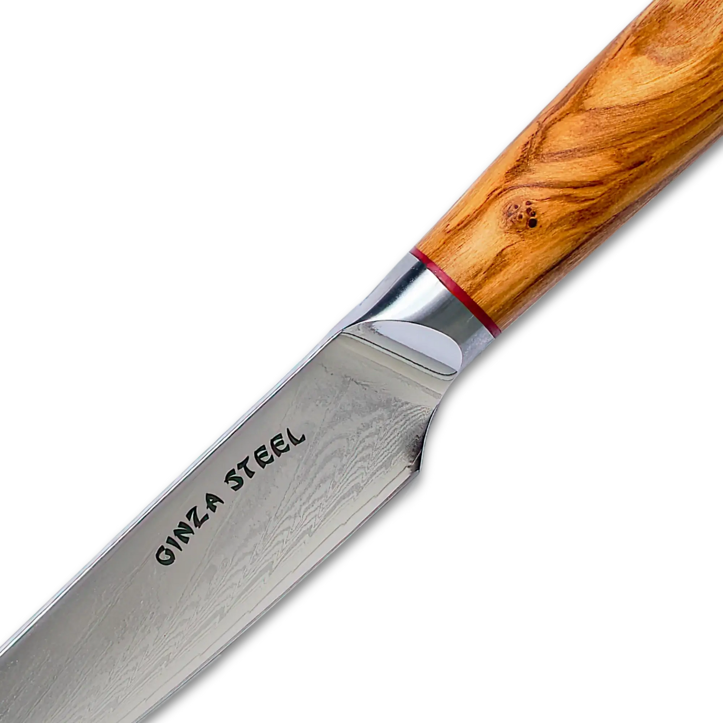 Ginza Steel MIA 12 Universalmesser 12,7 cm – Damast AUS10, 67 Lagen, Olivenholzgriff