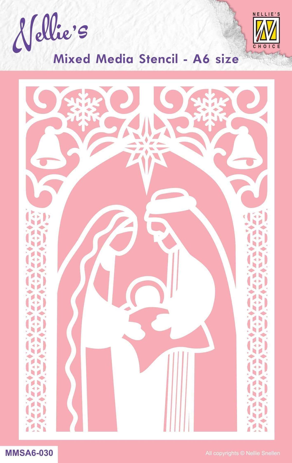 Nellie's Choice Mixed Media Stencil A6 Size - Christmas - Nativity