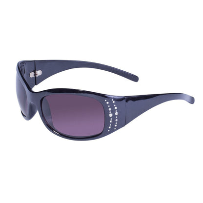 Global Vision Marilyn 2 Women’s Motorcycle Sunglasses. Gloss Black Rhinestone Riding Glasses