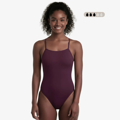Merlot SecureFlo Open-Back One-Piece Period Swimsuit by Norca