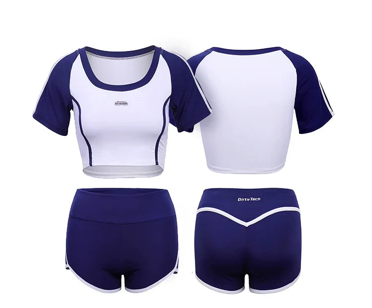 Anime Style 3-Piece Short Gymnastics Uniform Volleyball Sports Activewear