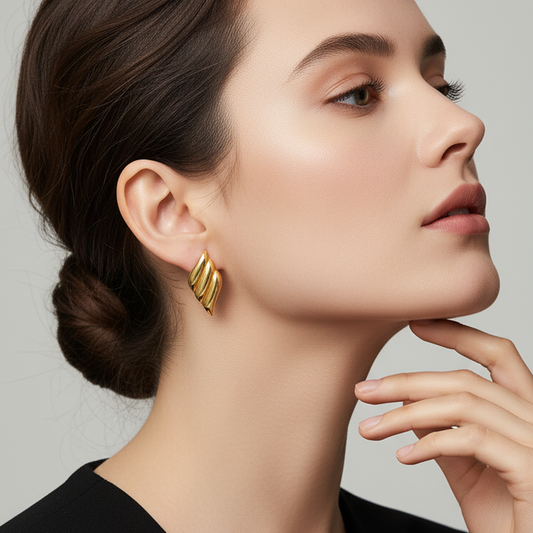 Triple Wing Gold Studs