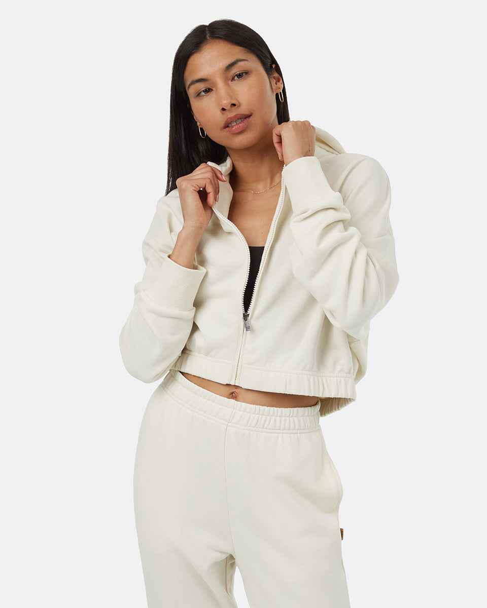 TreeTerry Oversized Cropped Zip Hoodie