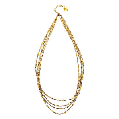 MORIA: Layered Luxe 4-Strand Chain Necklace