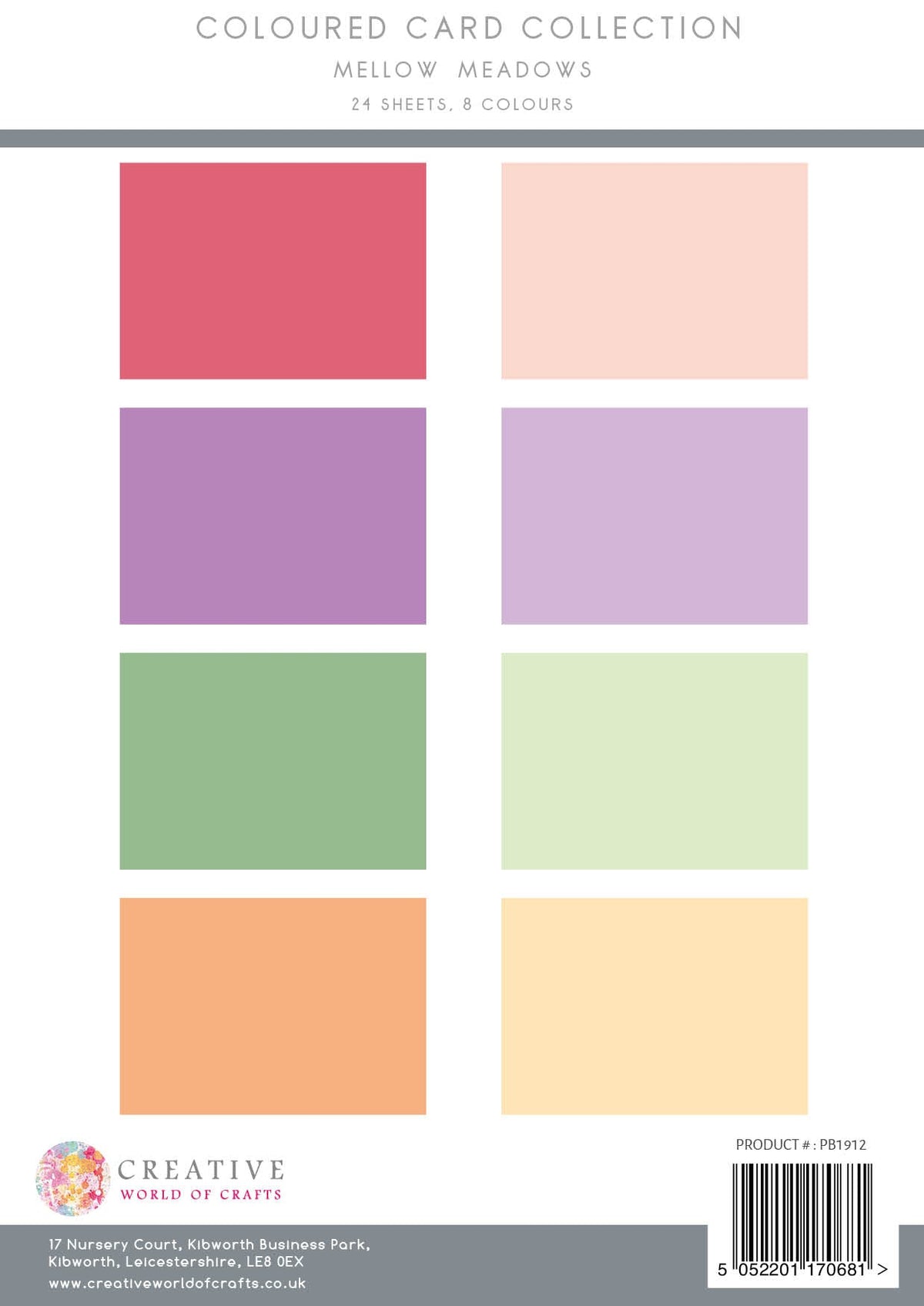 The Paper Boutique Mellow Meadows Colour Card Collection