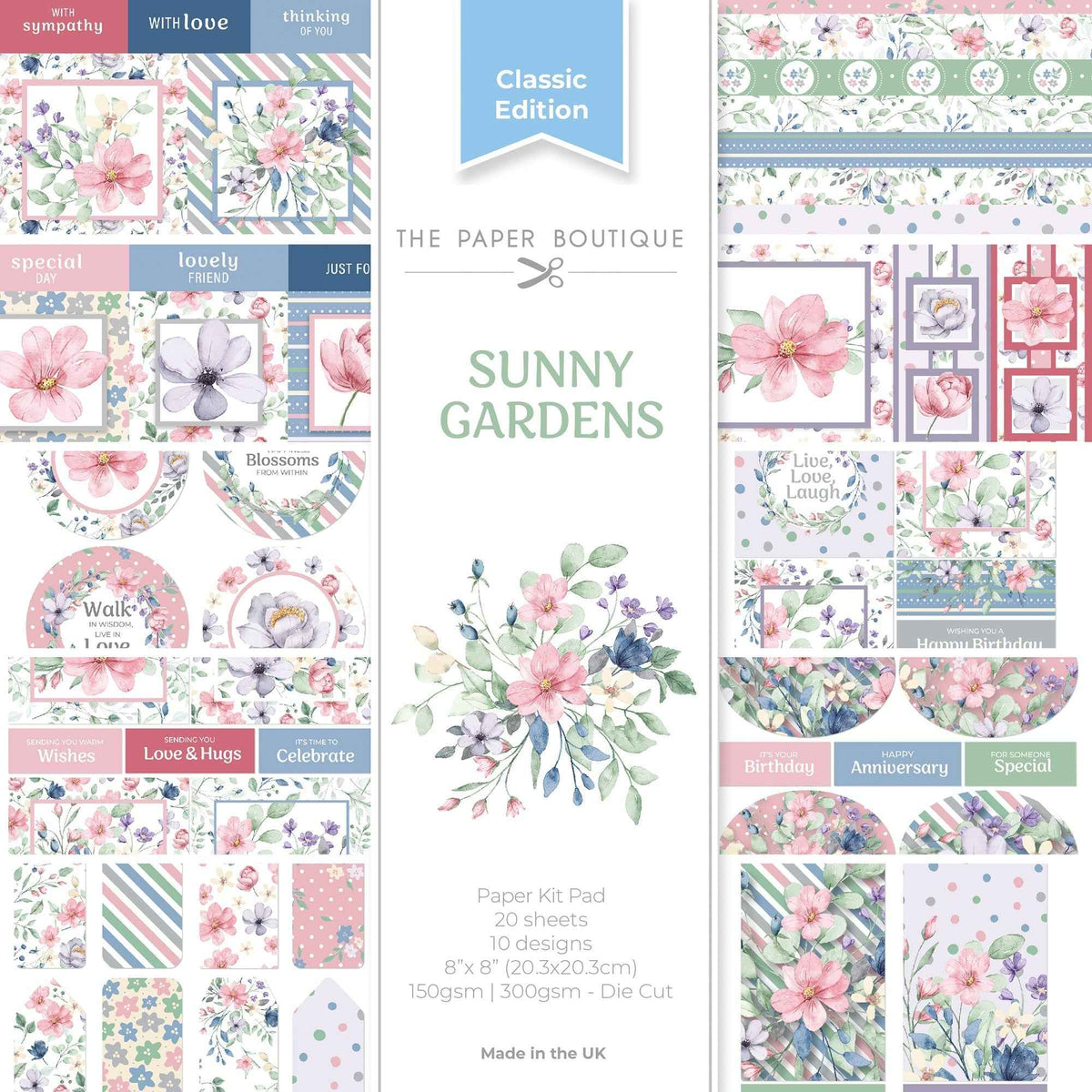 The Paper Boutique Sunny Gardens 8 in x 8 in Paper Kit Pad