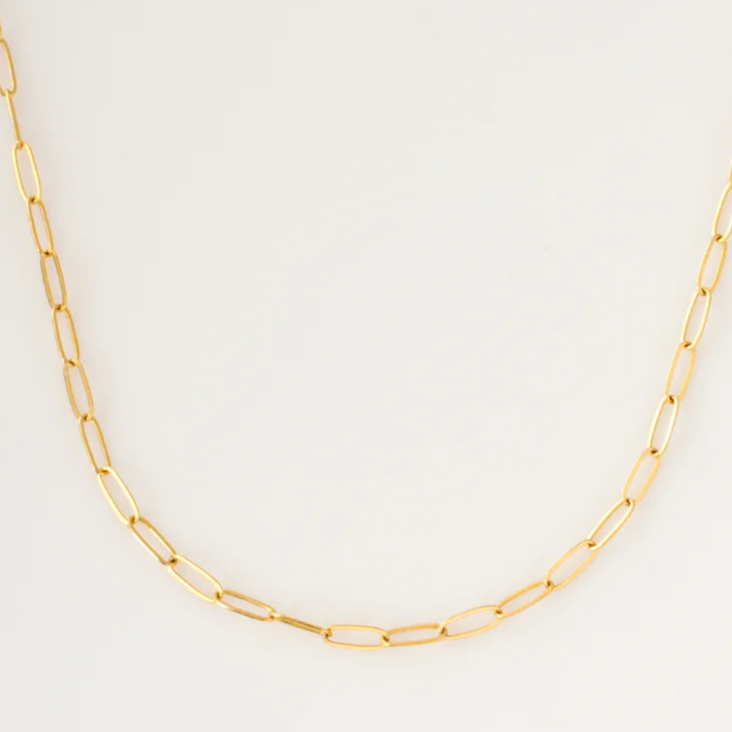PENINA Gold: Dailywear Essential Mini Paper-Clip Chain Necklace (Men & Women)