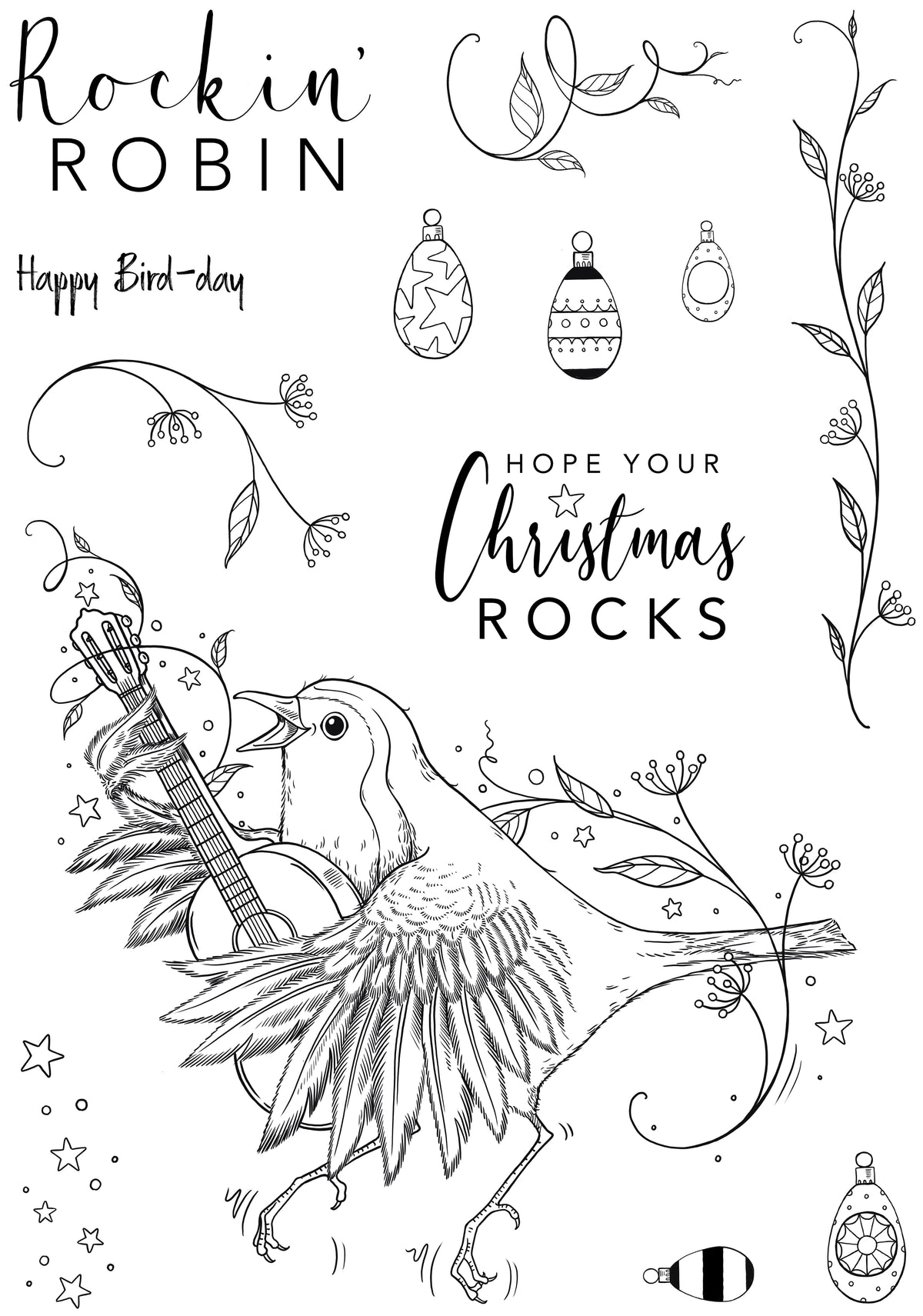 Pink Ink Designs Rockin Robin 6 in x 8 in Clear Stamp Set