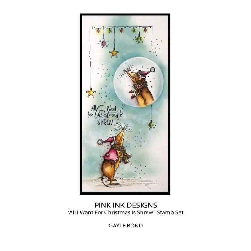Pink Ink Designs All I Want For Christmas Is Shrew 6 in x 8 in Clear Stamp Set