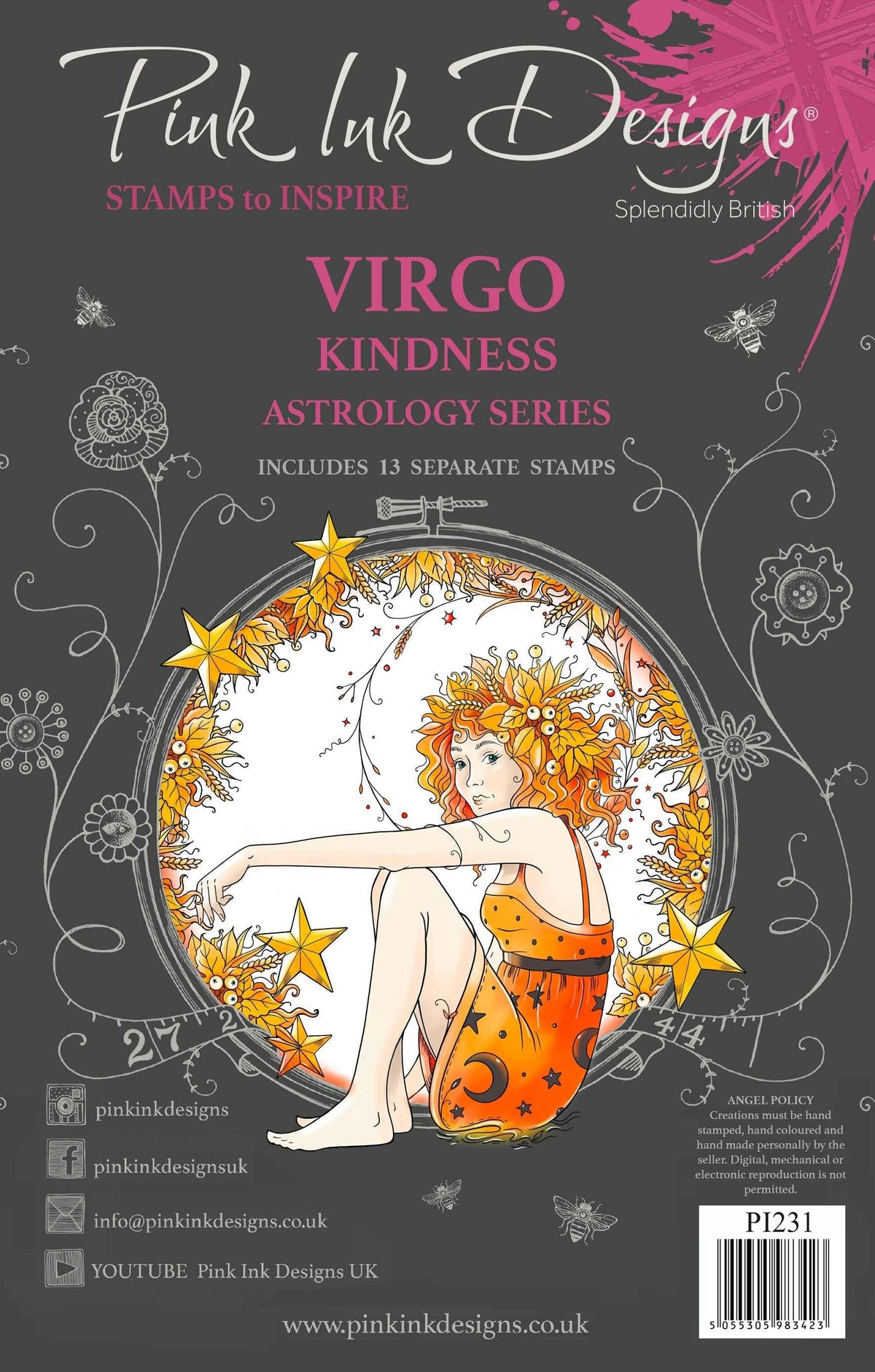 Pink Ink Designs Virgo 6 in x 8 in Clear Stamp Set