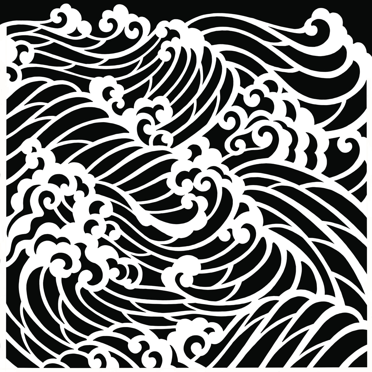 Pink Ink Designs Waves 7 in x 7 in Stencil