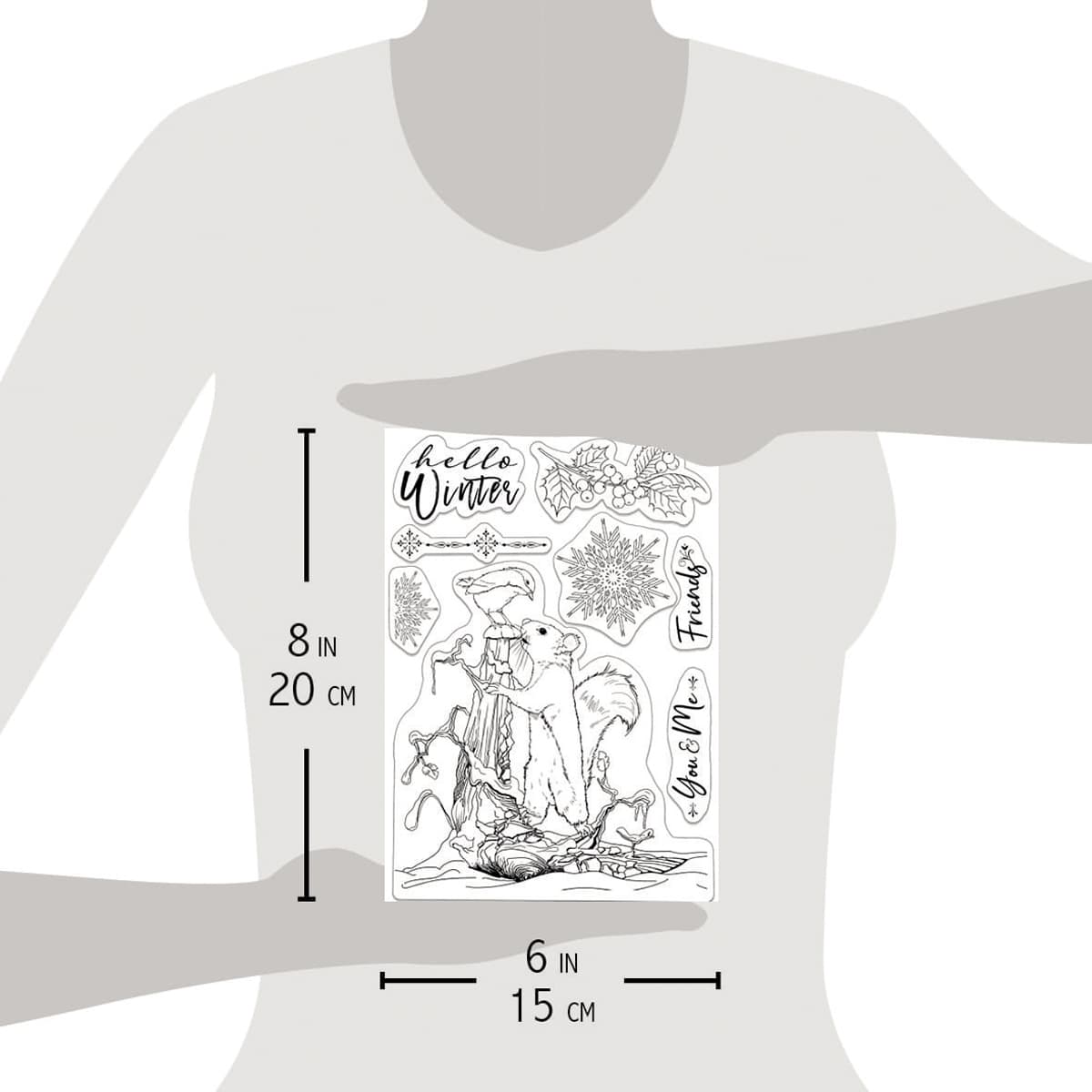 Ciao Bella Clear Stamp Set 6"x8" Hello Winter