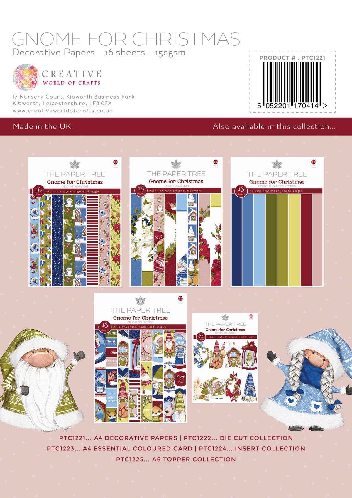 The Paper Tree Gnome for Christmas A4 Backing Papers