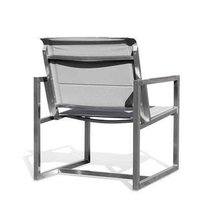 Pine Stainless Steel & Teak Outdoor Sling Chair - AURABAGS SHOP