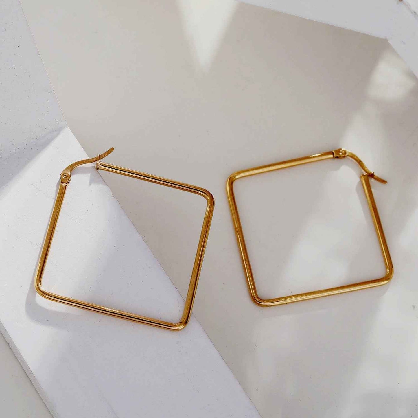REILYNN Square Shaped  Gold Hoops