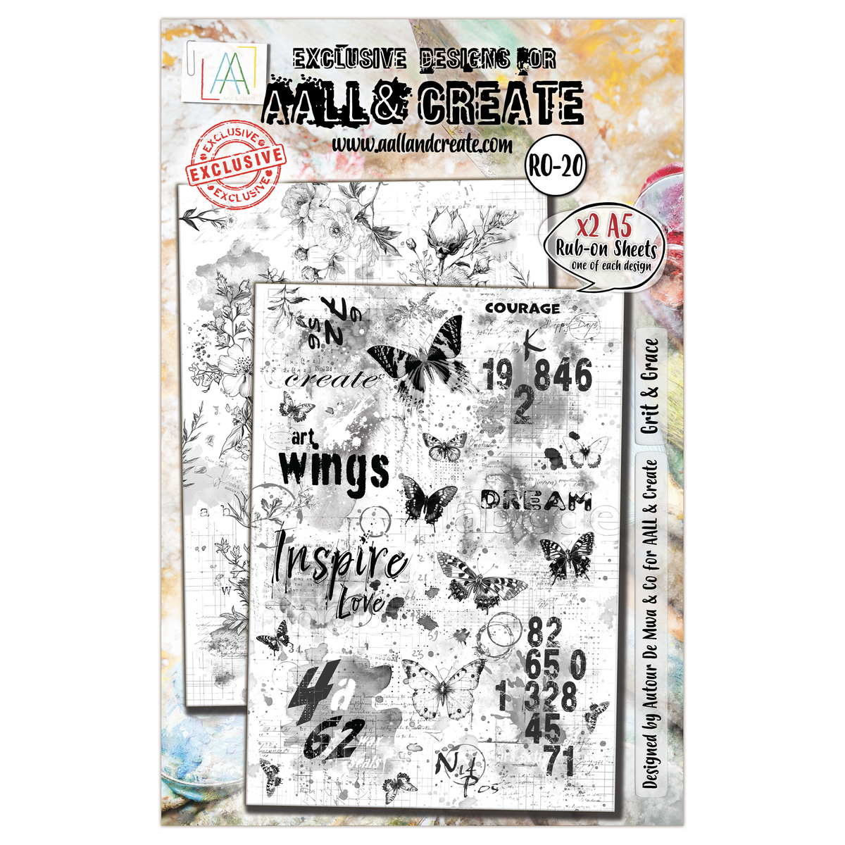 AALL and Create - A5 Rub-Ons - Grit & Grace
