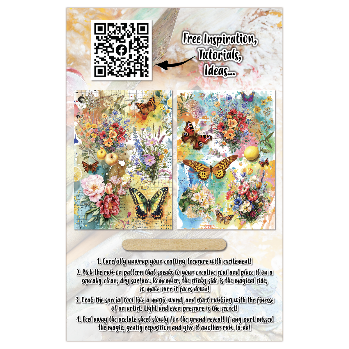 AALL and Create - A5 Rub-Ons - Zesty Blossoms