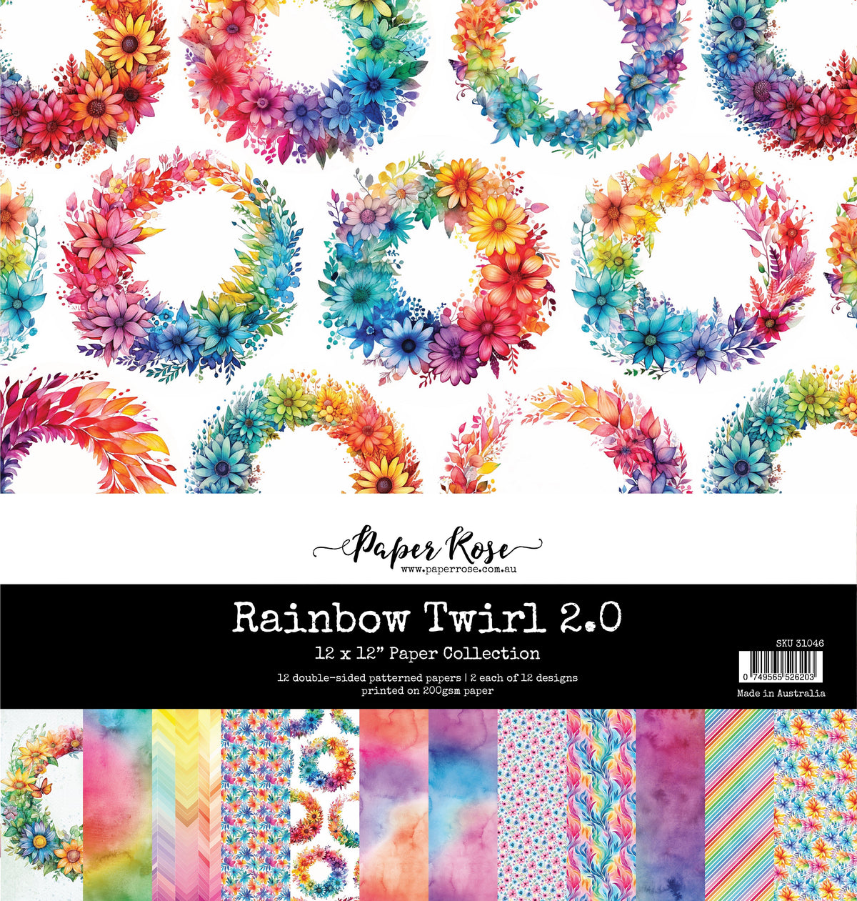 Rainbow Twirl 2.0 12x12 Paper Collection 31046