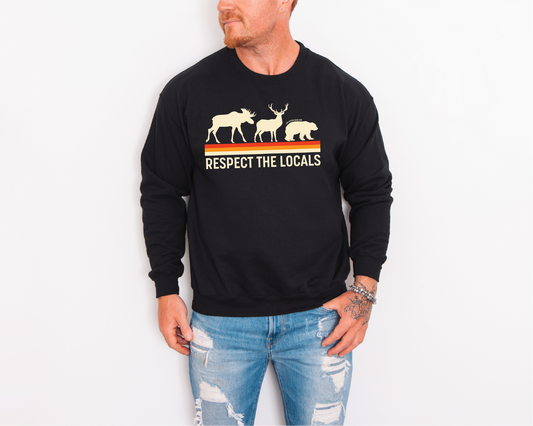 Respect The Locals Unisex Crewneck Sweatshirt | Lake Apparel | Camping Clothing