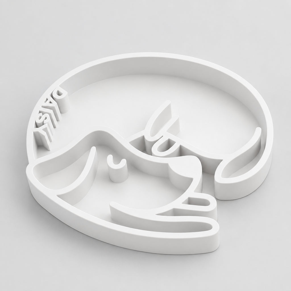 Personalized Pet Puzzle Feeder Bowl | Dog Shaped