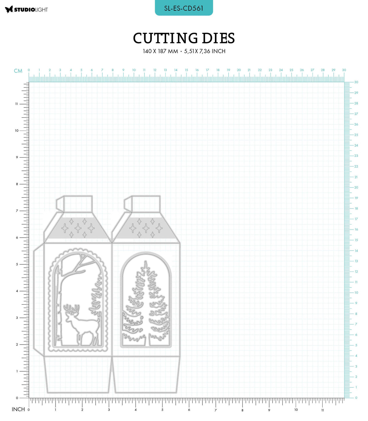 SL Cutting Die Deer Lantern Essentials 140x187x1mm 4 PC nr.561