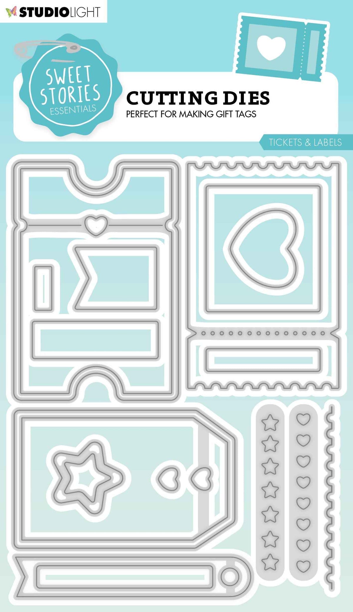 SL Cutting Die Tickets & Labels Sweet Stories 150x112x1mm 18 PC nr.685