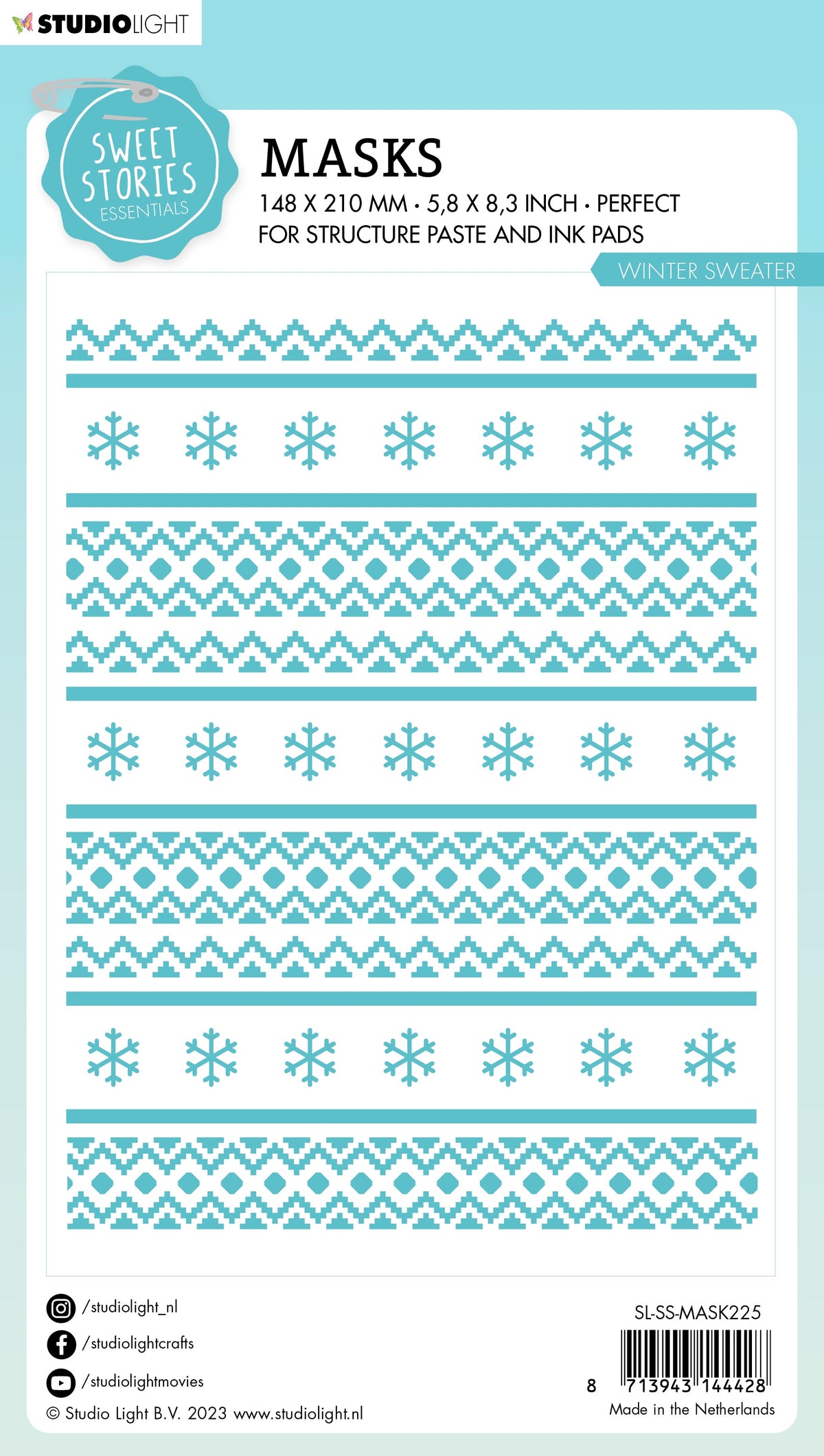 SL Mask Winter Sweater Sweet Stories 150x210x1mm 1 PC nr.225