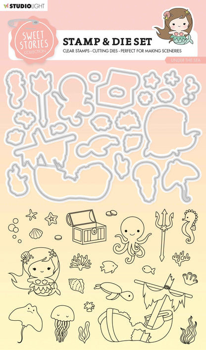 SL Stamp & Cutting Die Under The Sea Sweet Stories 154x213x1mm 24 PC nr.57