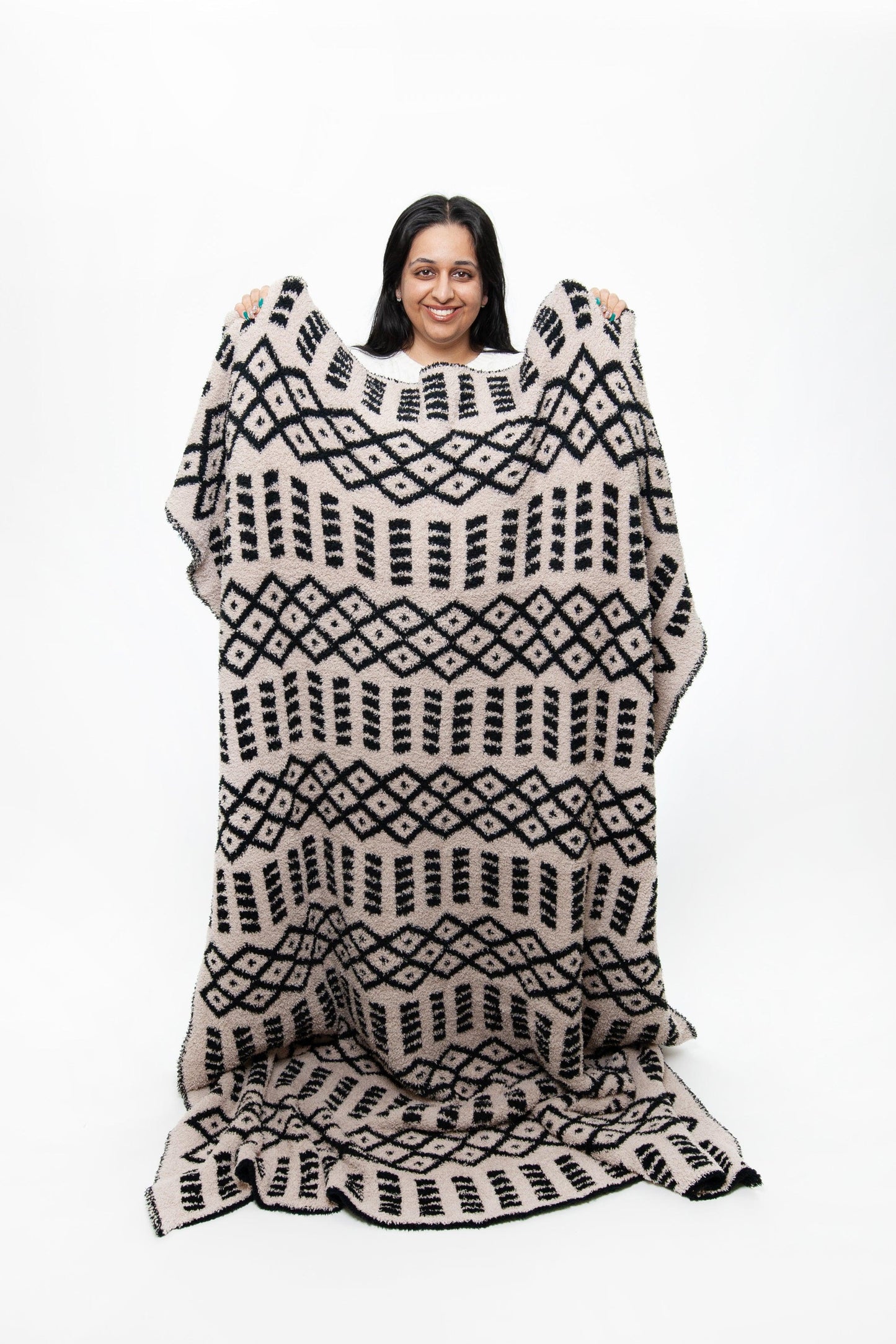 Tap Shoe & Rainy Day Diamond Point Print Extended Throw