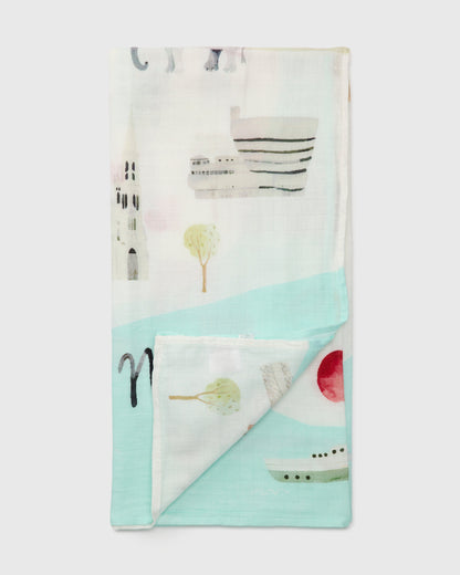 Baby Muslin Swaddle in Tanboocel® Bamboo Viscose - New York City