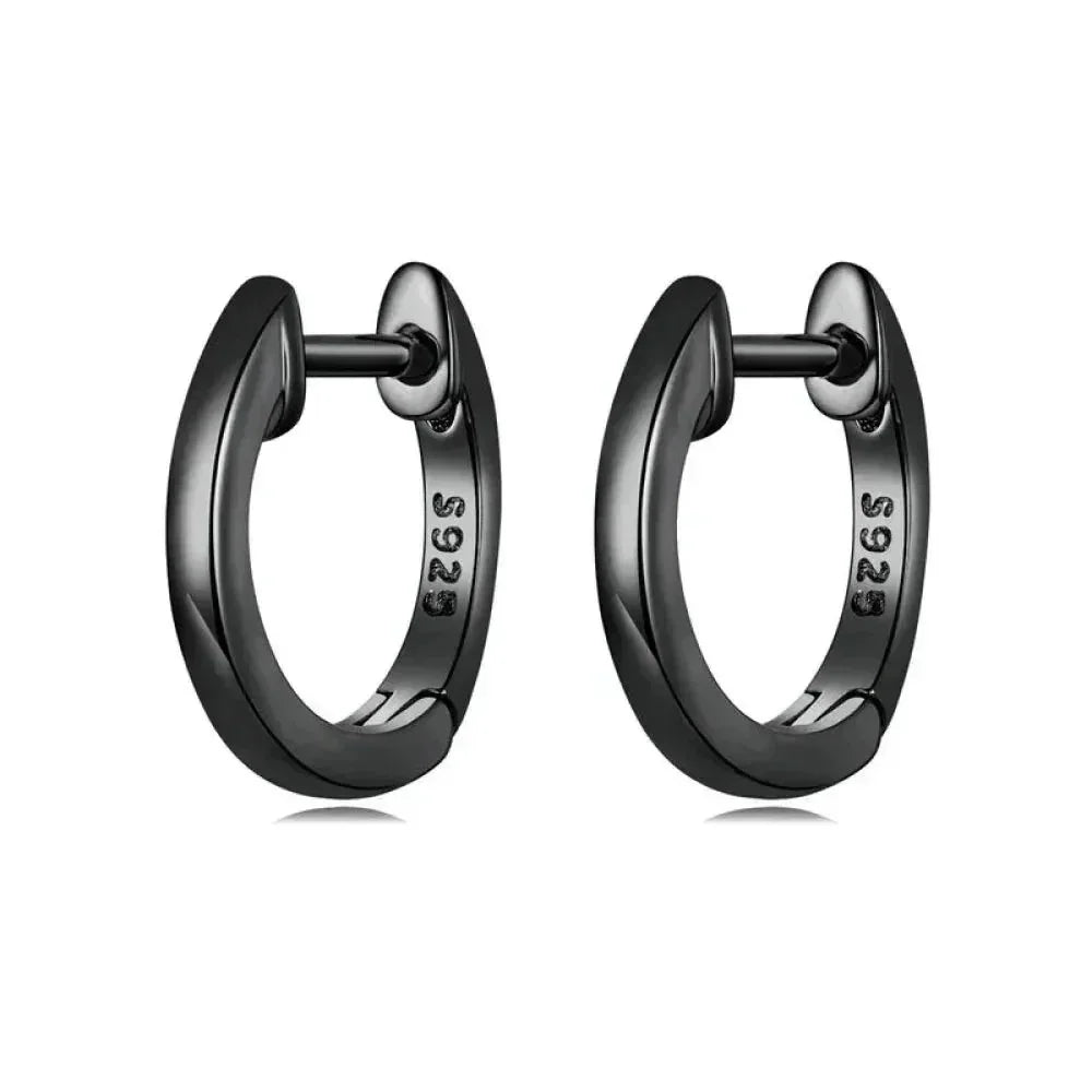Genuine Sterling Silver Hoop Earrings - Elegant Rose Gold Color - Women's Fashion jewelry SCE808
