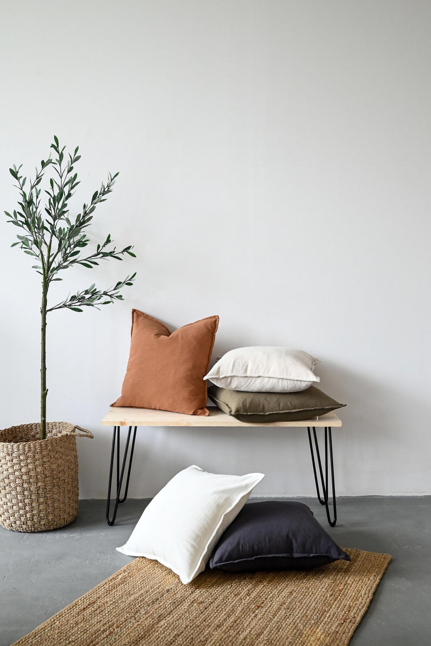 Cotton/ Linen Pillow Cover - Grey - 18" x 18"
