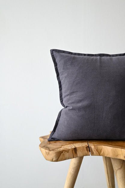 Cotton/ Linen Pillow Cover - Grey - 18" x 18"