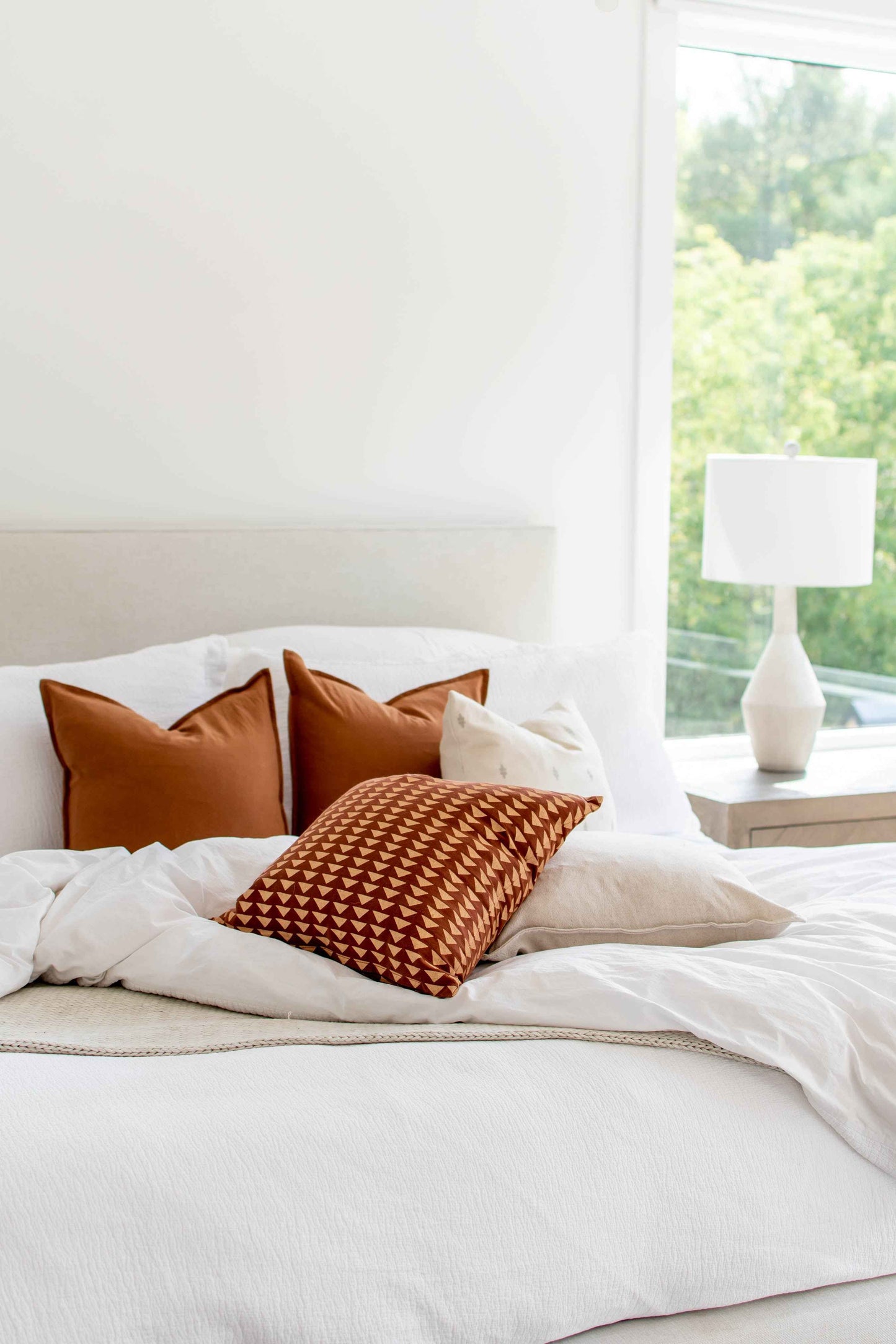 COTTON/ LINEN - RUST