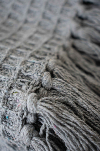 THROW BLANKET - WAFFLE GREY