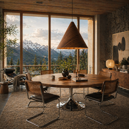 SOLIS Large Scandinavian Wood Pendant Light – Statement Cone Design (Limited Edition) - AURABAGS SHOP
