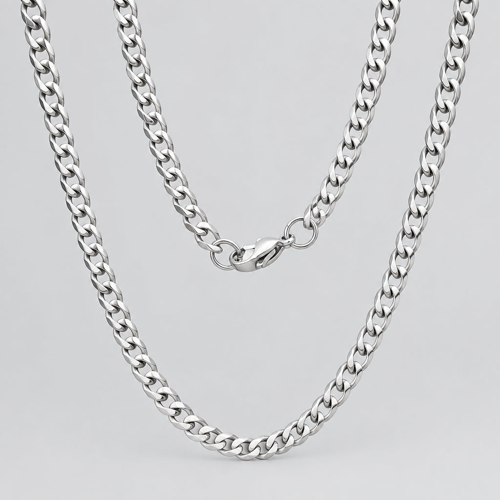 Steeltime Slim Cuban Chain Necklace | Stainless Steel Chain
