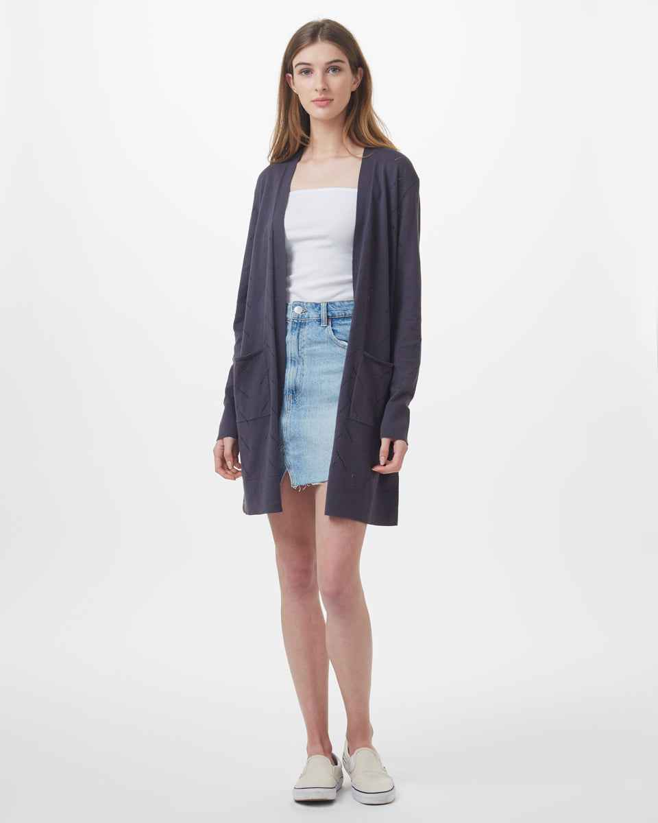 Highline Cotton Sage Tree Stitch Cardigan