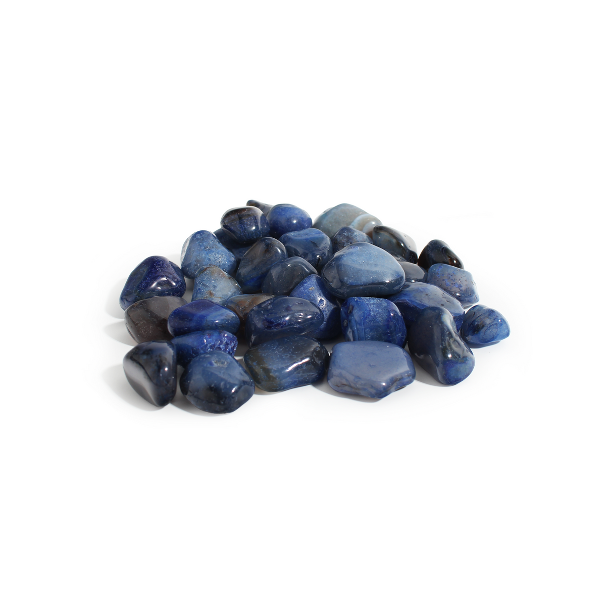 Agate Blue Tumbled Stones (Enhanced)