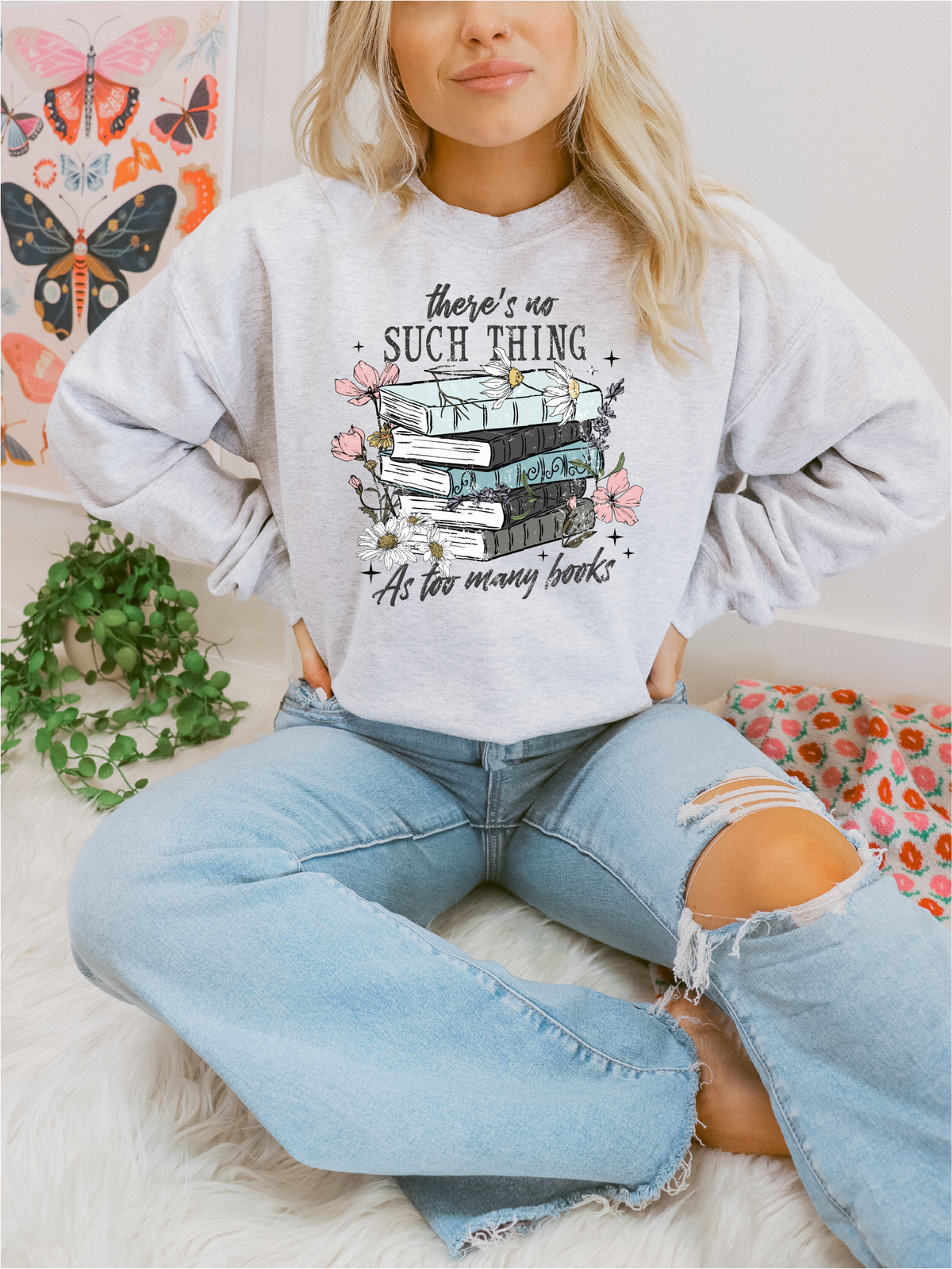 Too Many Books Unisex Crewneck Sweatshirt